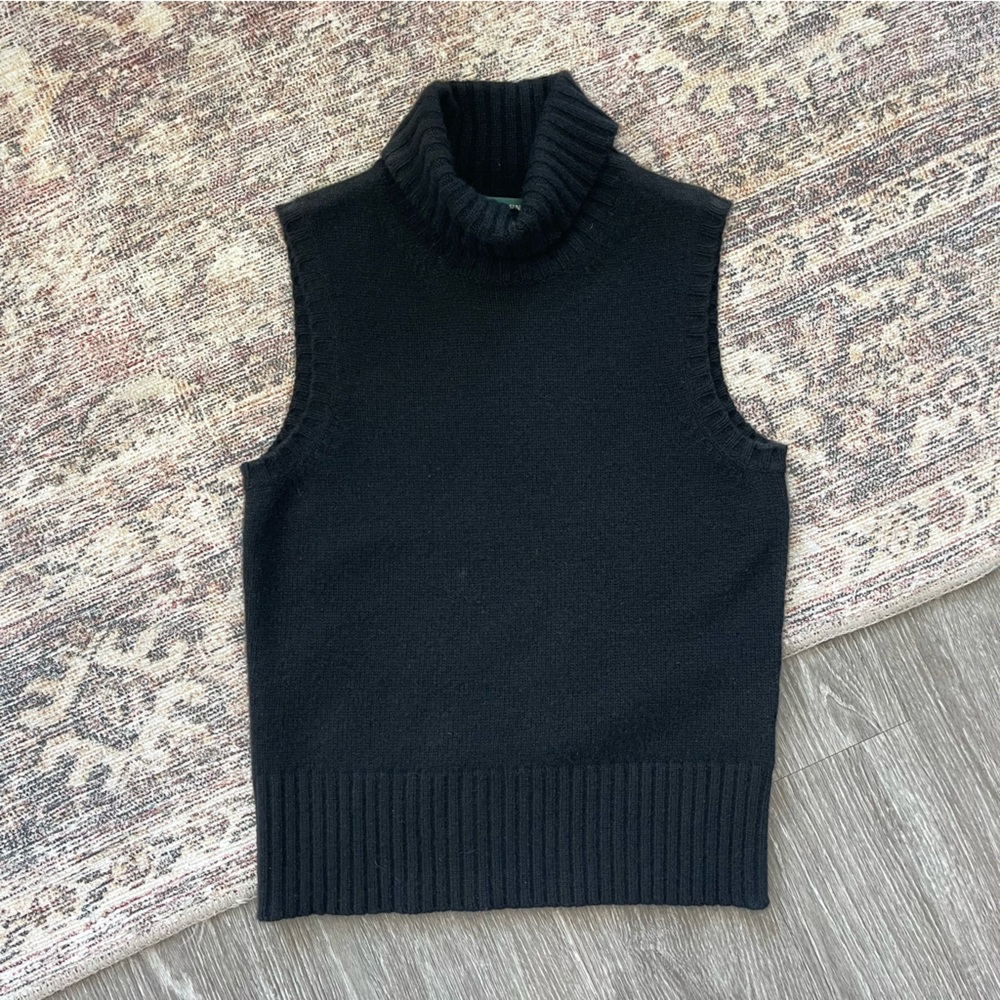 Lauren by Ralph Lauren 100% Cashmere Turtleneck Sleeveless Sweater